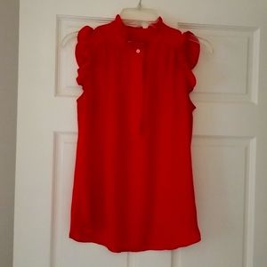 Womens Red Ann Taylor Loft Blouse XS